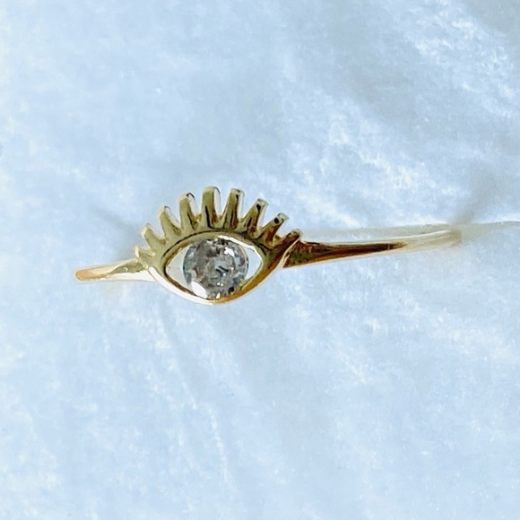 Cubic Zirconia Eye With Lashes Ring - Picture 2 of 6
